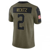IN.Colts #2 Carson Wentz Olive 2021 Salute To Service Limited Player Jersey Stitched American Football Jerseys