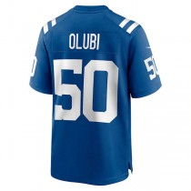 IN.Colts #50 Segun Olubi Royal Game Player Jersey Stitched American Football Jerseys