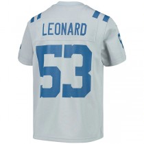 IN.Colts #53 Shaquille Leonard Gray Inverted Team Game Jersey Stitched American Football Jerseys