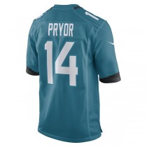 J.Jaguars #14 Kendric Pryor Teal Game Player Jersey Stitched American Football Jerseys