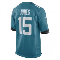 J.Jaguars #15 Tim Jones Teal Game Player Jersey Stitched American Football Jerseys
