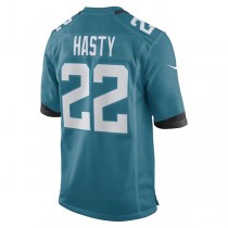 J.Jaguars #22 Jamycal Hasty Teal Game Player Jersey Stitched American Football Jerseys