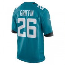 J.Jaguars #26 Shaquill Griffin Teal Game Jersey Stitched American Football Jerseys