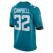 J.Jaguars #32 Tyson Campbell Teal Game Jersey Stitched American Football Jerseys