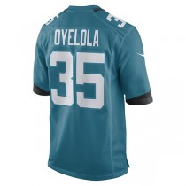 J.Jaguars #35 Ayo Oyelola Teal Game Player Jersey Stitched American Football Jerseys