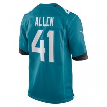 J.Jaguars #41 Josh Allen Teal Game Jersey Stitched American Football Jerseys