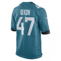 J.Jaguars #47 De'Shaan Dixon Teal Team Game Player Jersey Stitched American Football Jerseys