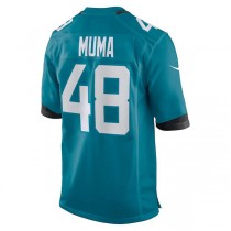 J.Jaguars #48 Chad Muma Teal Game Jersey Stitched American Football Jerseys