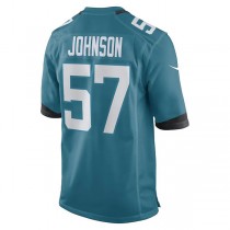J.Jaguars #57 Caleb Johnson Teal Game Player Jersey Stitched American Football Jerseys