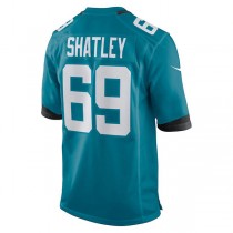 J.Jaguars #69 Tyler Shatley Teal Game Jersey Stitched American Football Jerseys