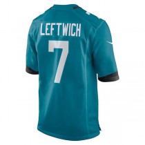 J.Jaguars #7 Byron Leftwich Teal Retired Player Game Jersey Stitched American Football Jerseys