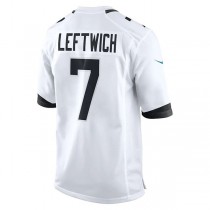 J.Jaguars #7 Byron Leftwich White Retired Player Game Jersey Stitched American Football Jerseys