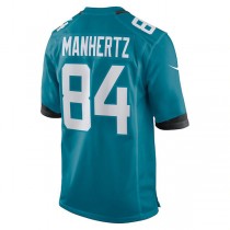 J.Jaguars #84 Chris Manhertz Teal Game Jersey Stitched American Football Jerseys