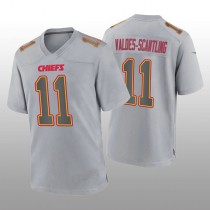 KC.Chiefs #11 Marquez Valdes-Scantling Gray Atmosphere Game Jersey Stitched American Football Jerseys