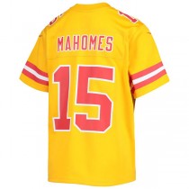 KC.Chiefs #15 Patrick Mahomes Gold Inverted Team Game Jersey Stitched American Football Jerseys