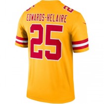 KC.Chiefs #25 Clyde Edwards-Helaire Gold Inverted Legend Jersey Stitched American Football Jerseys