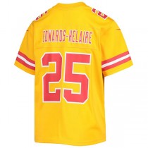 KC.Chiefs #25 Clyde Edwards-Helaire Gold Inverted Team Game Jersey Stitched American Football Jerseys
