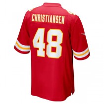 KC.Chiefs #48 Cole Christiansen Red Game Player Jersey Stitched American Football Jerseys