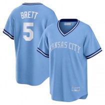 Kansas City Royals #5 George Brett Light Blue Road Cooperstown Collection Player Jersey Baseball Jerseys