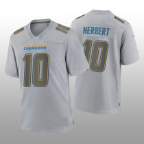 LA.Chargers #10 Justin Herbert Gray Atmosphere Fashion Game Jersey Stitched American Football Jerseys