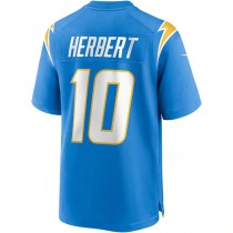 LA.Chargers #10 Justin Herbert Powder Blue Player Game Jersey Stitched American Football Jerseys