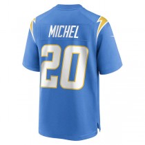 LA.Chargers #20 Sony Michel Powder Blue Game Player Jersey Stitched American Football Jerseys