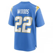 LA.Chargers #22 JT Woods Powder Blue Game Player Jersey Stitched American Football Jerseys