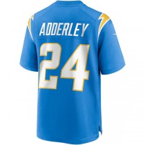 LA.Chargers #24 Nasir Adderley Powder Blue Game Jersey Stitched American Football Jerseys