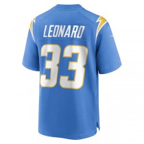 LA.Chargers #33 Deane Leonard Powder Blue Game Player Jersey Stitched American Football Jerseys