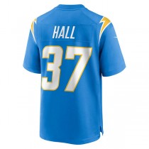LA.Chargers #37 Kemon Hall Powder Blue Game Jersey Stitched American Football Jerseys