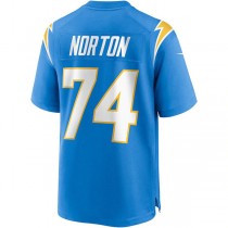 LA.Chargers #74 Storm Norton Powder Blue Team Game Jersey Stitched American Football Jerseys