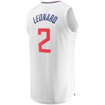 LA.Clippers #2 Kawhi Leonard Fanatics Branded 2020-21 Fast Break Player Jersey Association Edition White Stitched American Basketball Jersey