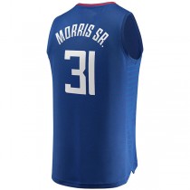 LA.Clippers #31 Marcus Morris Fanatics Branded Fast Break Road Player Jersey Icon Edition Royal Stitched American Basketball Jersey