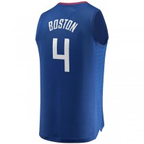 LA.Clippers #4 Brandon Boston Jr. Fanatics Branded 2021-22 Fast Break Replica Jersey Icon Edition Royal Stitched American Basketball Jersey