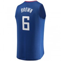 LA.Clippers #6 Moses Brown Fanatics Branded 2022-23 Fast Break Replica Player Jersey Icon Edition Royal Stitched American Basketball Jersey