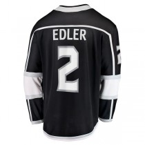 LA.Kings #2 Alexander Edler Fanatics Branded Home Breakaway Player Jersey Black Stitched American Hockey Jerseys