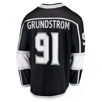 LA.Kings #91 Carl Grundstrom Fanatics Branded Home Breakaway Player Jersey Black Stitched American Hockey Jerseys