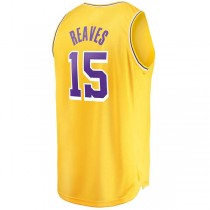 LA.Lakers #15 Austin Reaves Fanatics Branded 2021-22 Fast Break Replica Jersey Icon Edition Gold Stitched American Basketball Jersey