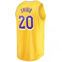 LA.Lakers #20 Cole Swider Fanatics Branded 2022-23 Fast Break Replica Player Jersey Icon Gold Stitched American Basketball Jersey