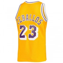 LA.Lakers #23 Cedric Ceballos Mitchell & Ness 1994-95 Hardwood Classics Swingman Jersey Gold Stitched American Basketball Jersey