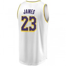 LA.Lakers #23 LeBron James Fanatics Branded 2018-19 Fast Break Replica Jersey White Association Edition Stitched American Basketball Jersey