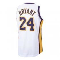 LA.Lakers #24 Kobe Bryant Mitchell & Ness 2009-10 Hardwood Classics Authentic Jersey White Stitched American Basketball Jersey