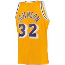 LA.Lakers #32 Magic Johnson Mitchell & Ness Big & Tall Hardwood Classics Jersey Gold Stitched American Basketball Jersey