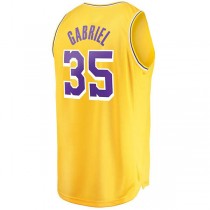 LA.Lakers #35 Wenyen Gabriel Fanatics Branded 2021-22 Fast Break Replica Jersey Icon Edition Gold Stitched American Basketball Jersey