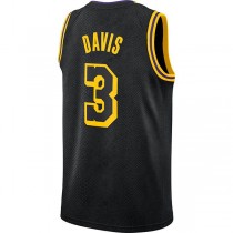LA.Lakers #3 Anthony Davis City Edition Swingman Jersey Black Stitched American Basketball Jersey