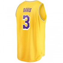 LA.Lakers #3 Anthony Davis Fanatics Branded 2019-20 Fast Break Replica Jersey Gold Icon Edition Stitched American Basketball Jersey