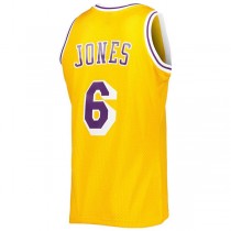 LA.Lakers #6 Eddie Jones Mitchell & Ness 1996-97 Hardwood Classics Swingman Jersey Gold Stitched American Basketball Jersey