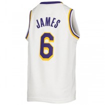 LA.Lakers #6 LeBron James 2020-21 Swingman Jersey Association Edition White Stitched American Basketball Jersey