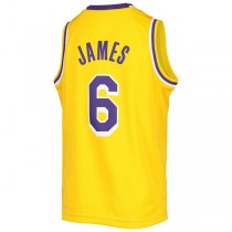 LA.Lakers #6 LeBron James 2020-21 Swingman Jersey Gold Stitched American Basketball Jersey
