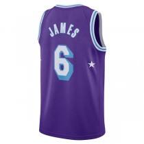 LA.Lakers #6 LeBron James 2021-22 Swingman Jersey City Edition Purple Stitched American Basketball Jersey